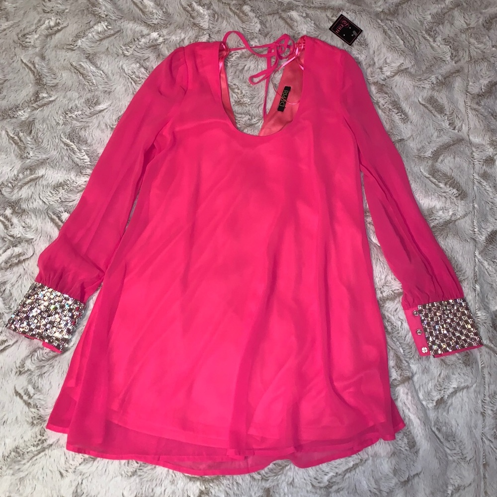 Hot pink mini homecoming dress